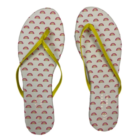 LC LAUREN CONRAD Flip Flop Sandals Rainbow Sizes 6 8 - Picture 1 of 8